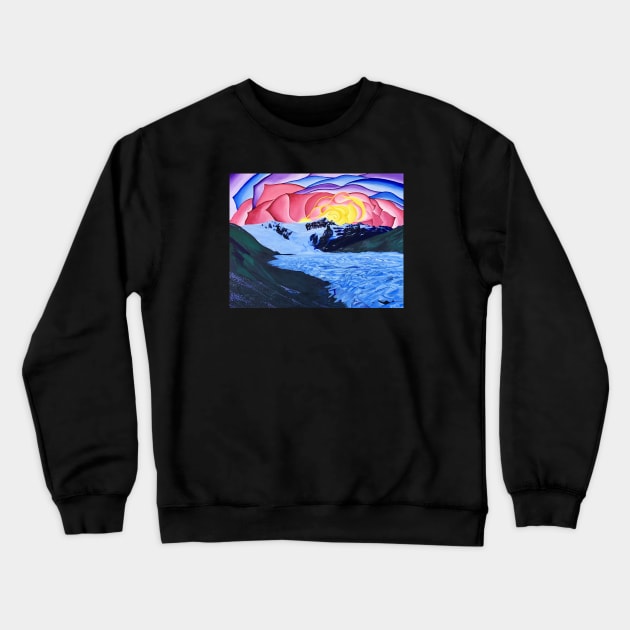 Sunrise over Stairway Icefall Crewneck Sweatshirt by realartisbetter